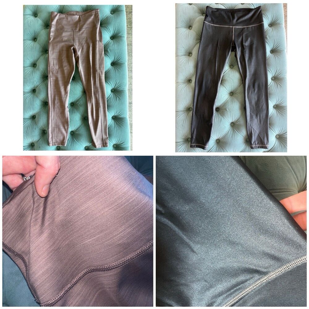 Athleta Elation Shimmer Black Size PS & Athleta Dusty Rose Pink Sz Small Legging